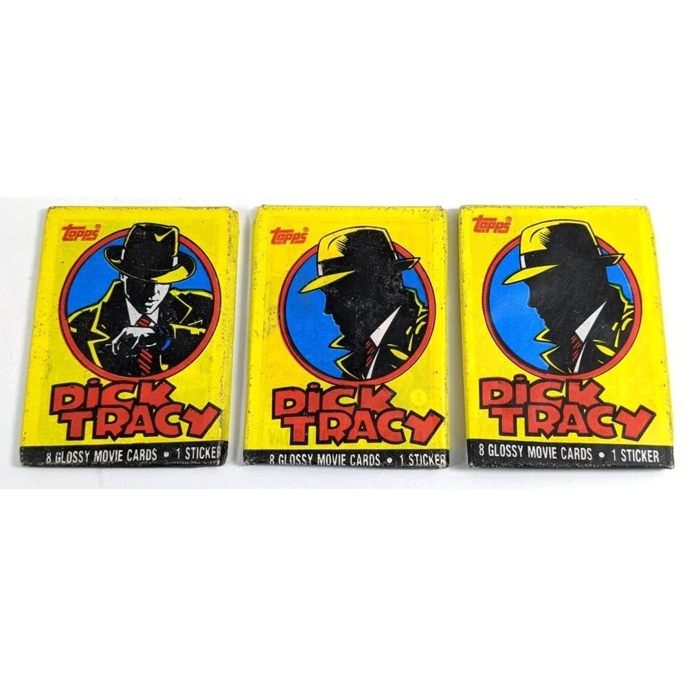Lot of 3 Vintage 1990 Topps Dick Tracy Movie Trading Card Wax Packs Unopened